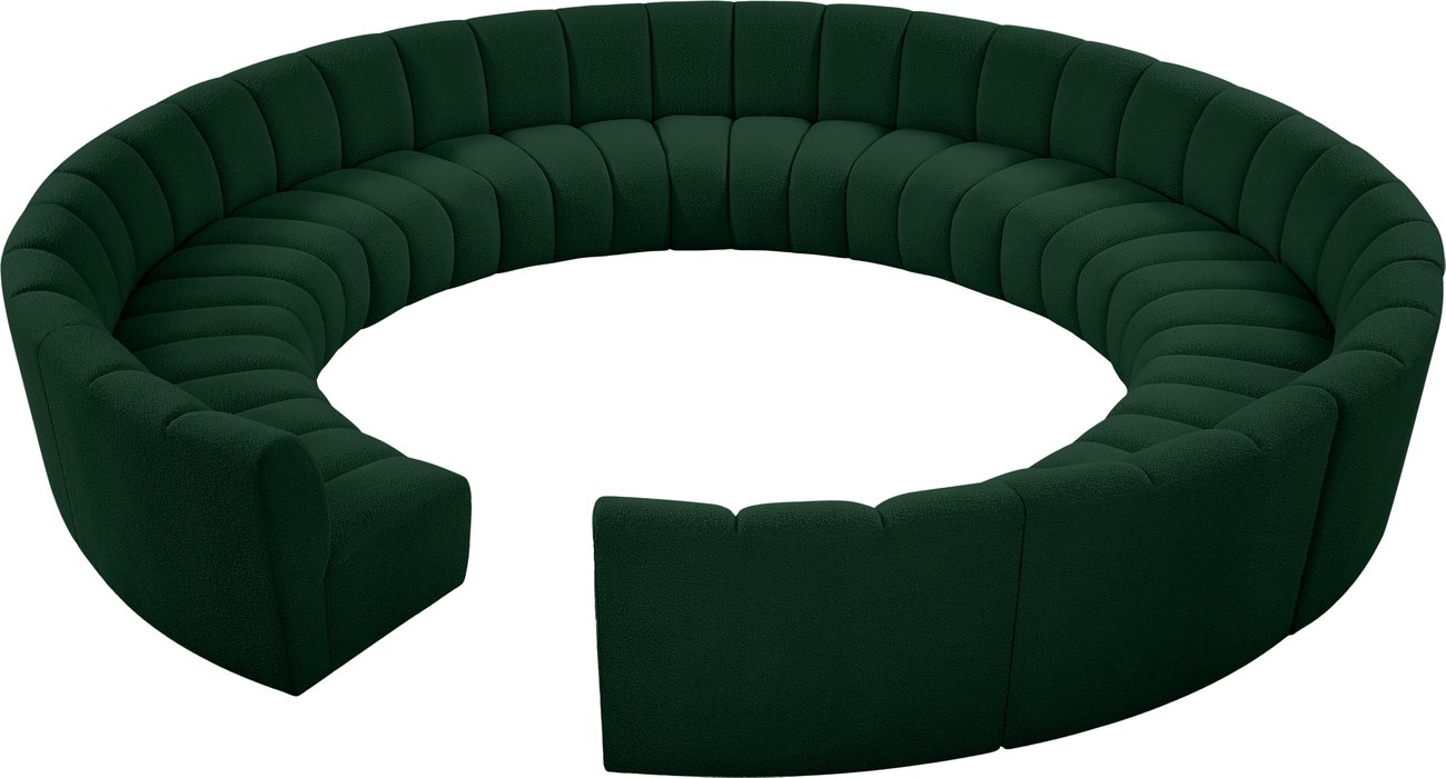 Meridian Furniture - Infinity 178" Green Boucle Fabric Upholstered 12pc. Sectional - 643Green-12PC - GreatFurnitureDeal