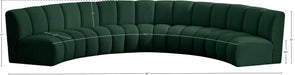 Meridian Furniture - Infinity 167" Green Boucle Fabric Upholstered 5pc. Sectional - 643Green-5PC - GreatFurnitureDeal
