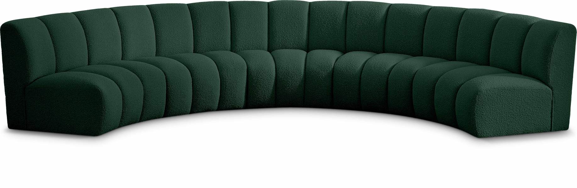 Meridian Furniture - Infinity 167" Green Boucle Fabric Upholstered 5pc. Sectional - 643Green-5PC - GreatFurnitureDeal
