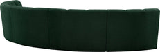 Meridian Furniture - Infinity 167" Green Boucle Fabric Upholstered 5pc. Sectional - 643Green-5PC - GreatFurnitureDeal