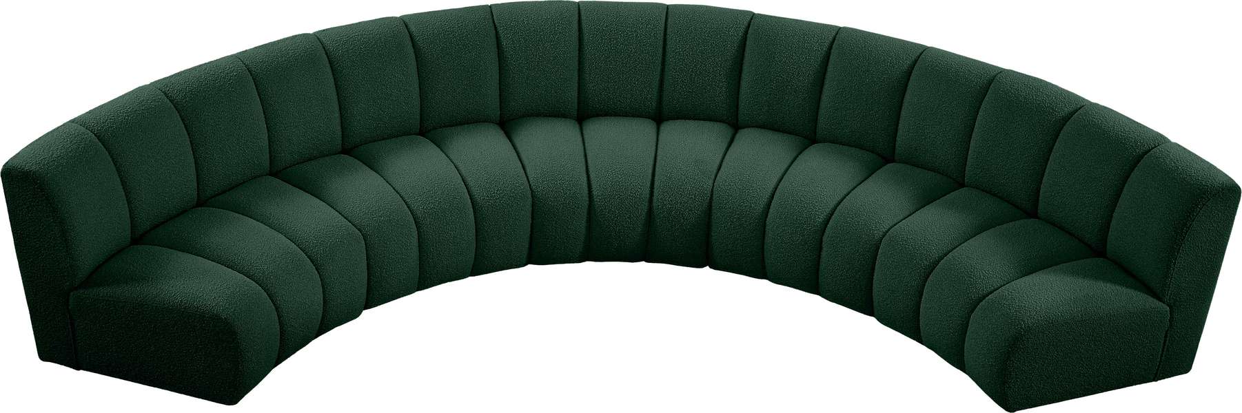 Meridian Furniture - Infinity 167" Green Boucle Fabric Upholstered 5pc. Sectional - 643Green-5PC - GreatFurnitureDeal