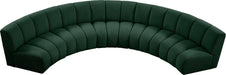 Meridian Furniture - Infinity 167" Green Boucle Fabric Upholstered 5pc. Sectional - 643Green-5PC - GreatFurnitureDeal