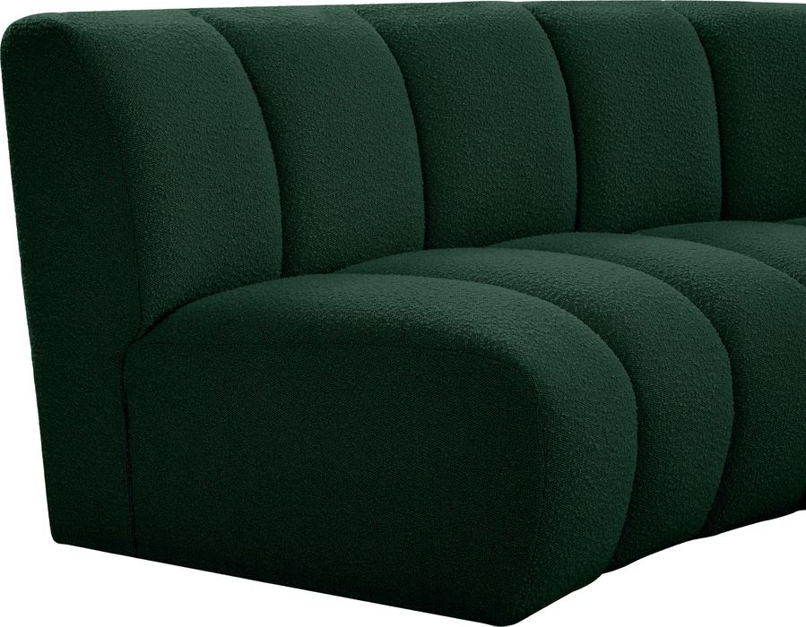 Meridian Furniture - Infinity 154" Green Boucle Fabric Upholstered 4pc. Sectional - 643Green-S4PC - GreatFurnitureDeal