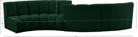 Meridian Furniture - Infinity 154" Green Boucle Fabric Upholstered 4pc. Sectional - 643Green-S4PC - GreatFurnitureDeal