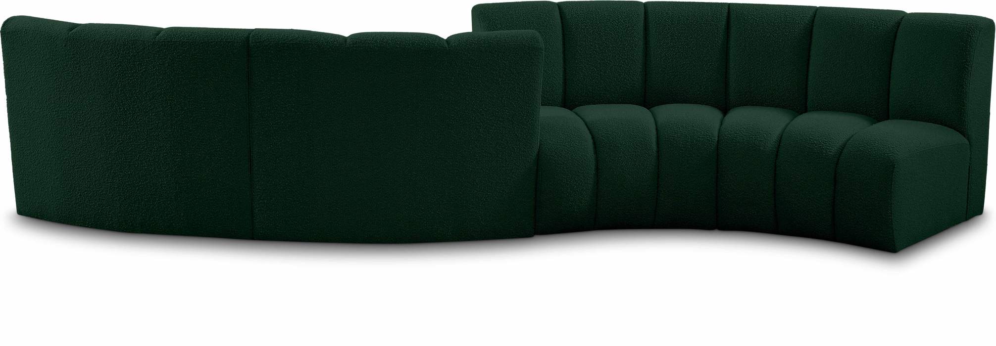 Meridian Furniture - Infinity 154" Green Boucle Fabric Upholstered 4pc. Sectional - 643Green-S4PC - GreatFurnitureDeal