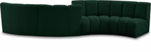 Meridian Furniture - Infinity 154" Green Boucle Fabric Upholstered 4pc. Sectional - 643Green-S4PC - GreatFurnitureDeal