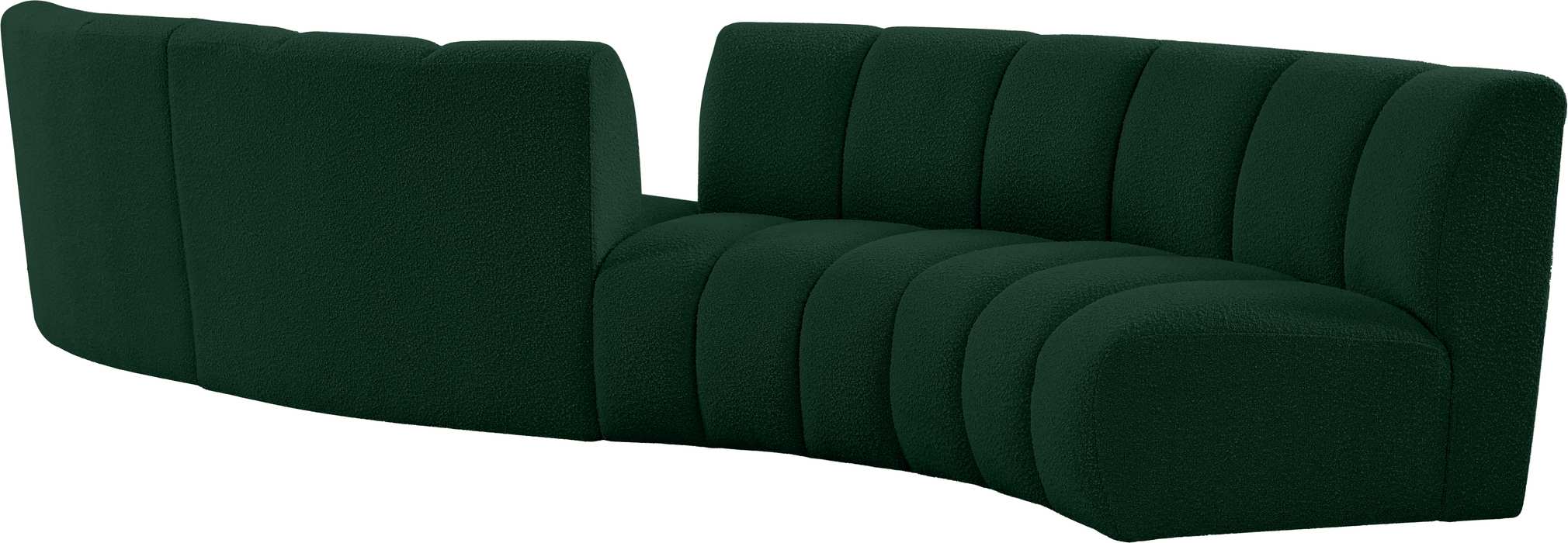 Meridian Furniture - Infinity 154" Green Boucle Fabric Upholstered 4pc. Sectional - 643Green-S4PC - GreatFurnitureDeal