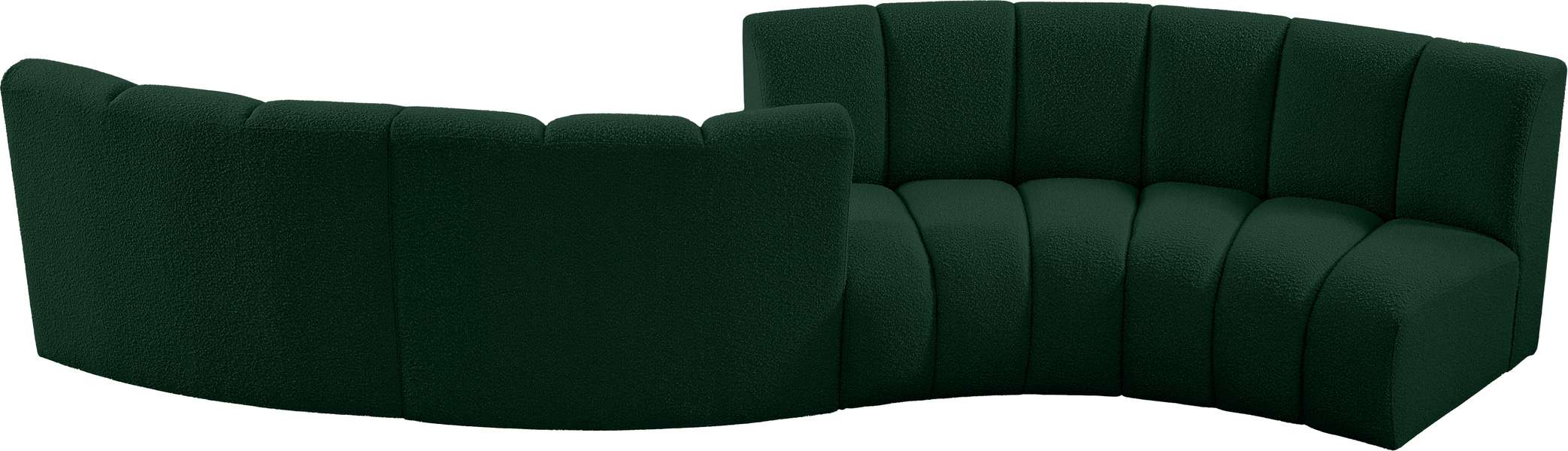Meridian Furniture - Infinity 154" Green Boucle Fabric Upholstered 4pc. Sectional - 643Green-S4PC - GreatFurnitureDeal
