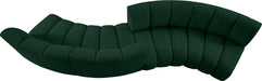 Meridian Furniture - Infinity 154" Green Boucle Fabric Upholstered 4pc. Sectional - 643Green-S4PC - GreatFurnitureDeal