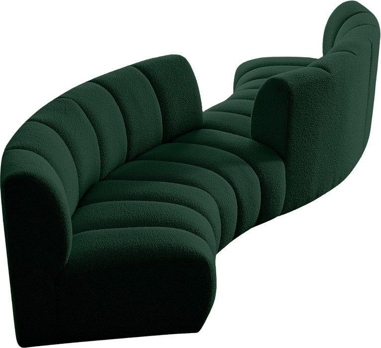 Meridian Furniture - Infinity 154" Green Boucle Fabric Upholstered 4pc. Sectional - 643Green-S4PC - GreatFurnitureDeal
