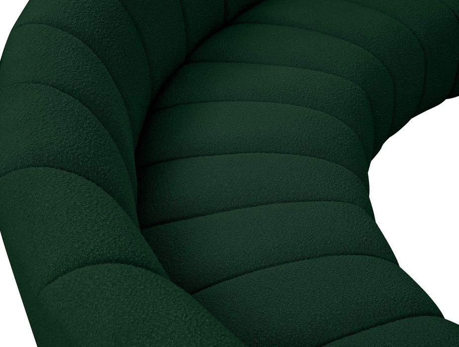 Meridian Furniture - Infinity 154" Green Boucle Fabric Upholstered 4pc. Sectional - 643Green-S4PC - GreatFurnitureDeal