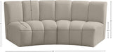 Meridian Furniture - Infinity 83" Brown Boucle Fabric Upholstered 2pc. Sectional - 643Taupe-2PC - GreatFurnitureDeal