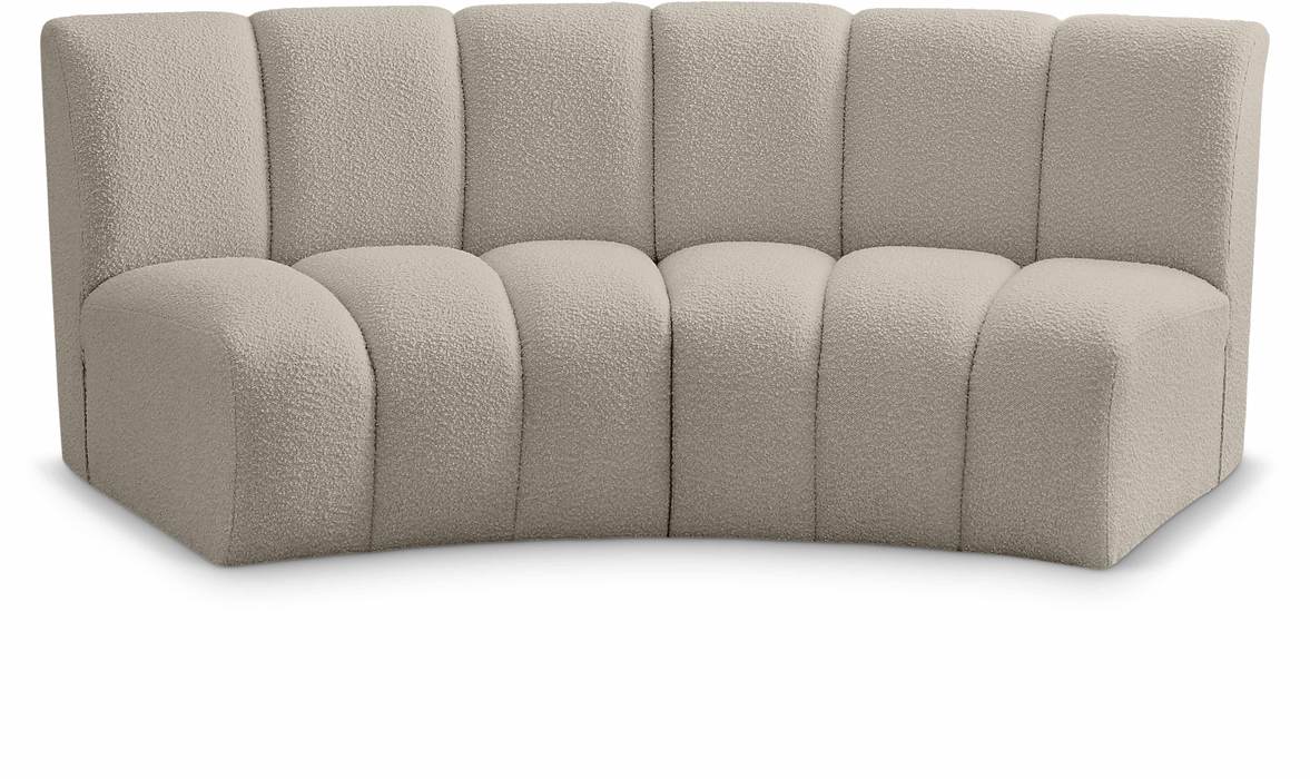 Meridian Furniture - Infinity 83" Brown Boucle Fabric Upholstered 2pc. Sectional - 643Taupe-2PC - GreatFurnitureDeal