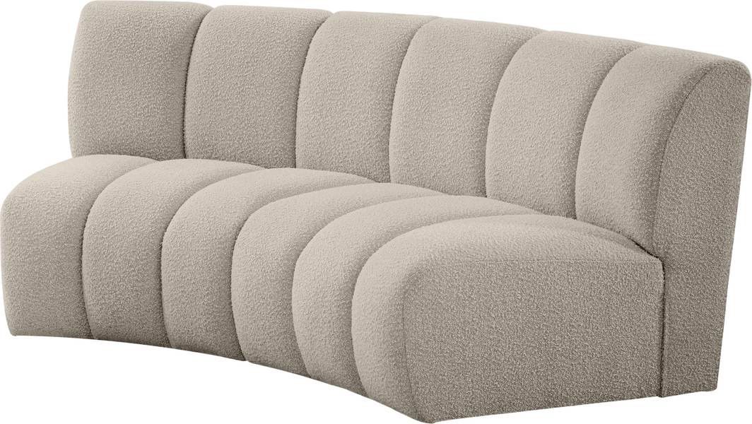 Meridian Furniture - Infinity 83" Brown Boucle Fabric Upholstered 2pc. Sectional - 643Taupe-2PC - GreatFurnitureDeal
