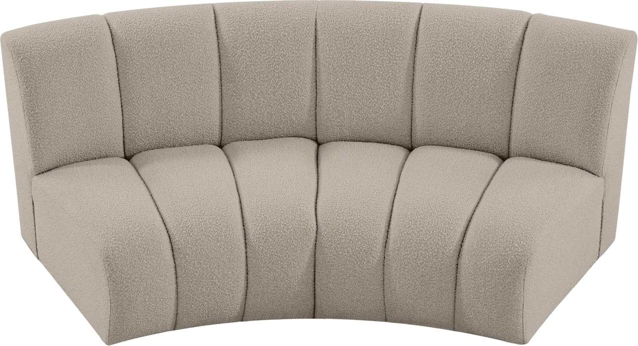 Meridian Furniture - Infinity 83" Brown Boucle Fabric Upholstered 2pc. Sectional - 643Taupe-2PC - GreatFurnitureDeal