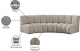 Meridian Furniture - Infinity 119" Brown Boucle Fabric Upholstered 3pc. Sectional - 643Taupe-3PC - GreatFurnitureDeal