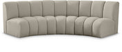Meridian Furniture - Infinity 119" Brown Boucle Fabric Upholstered 3pc. Sectional - 643Taupe-3PC - GreatFurnitureDeal
