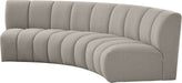 Meridian Furniture - Infinity 119" Brown Boucle Fabric Upholstered 3pc. Sectional - 643Taupe-3PC - GreatFurnitureDeal