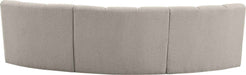 Meridian Furniture - Infinity 119" Brown Boucle Fabric Upholstered 3pc. Sectional - 643Taupe-3PC - GreatFurnitureDeal
