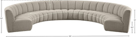 Meridian Furniture - Infinity 178" Brown Boucle Fabric Upholstered 8pc. Sectional - 643Taupe-8PC - GreatFurnitureDeal