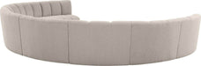 Meridian Furniture - Infinity 178" Brown Boucle Fabric Upholstered 8pc. Sectional - 643Taupe-8PC - GreatFurnitureDeal