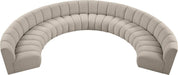 Meridian Furniture - Infinity 178" Brown Boucle Fabric Upholstered 8pc. Sectional - 643Taupe-8PC - GreatFurnitureDeal