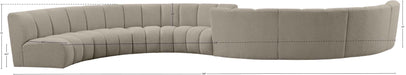 Meridian Furniture - Infinity 268" Brown Boucle Fabric Upholstered 8pc. Sectional - 643Taupe-S8PC - GreatFurnitureDeal