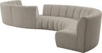 Meridian Furniture - Infinity 268" Brown Boucle Fabric Upholstered 8pc. Sectional - 643Taupe-S8PC - GreatFurnitureDeal