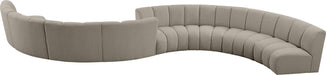 Meridian Furniture - Infinity 268" Brown Boucle Fabric Upholstered 8pc. Sectional - 643Taupe-S8PC - GreatFurnitureDeal