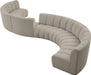 Meridian Furniture - Infinity 268" Brown Boucle Fabric Upholstered 8pc. Sectional - 643Taupe-S8PC - GreatFurnitureDeal