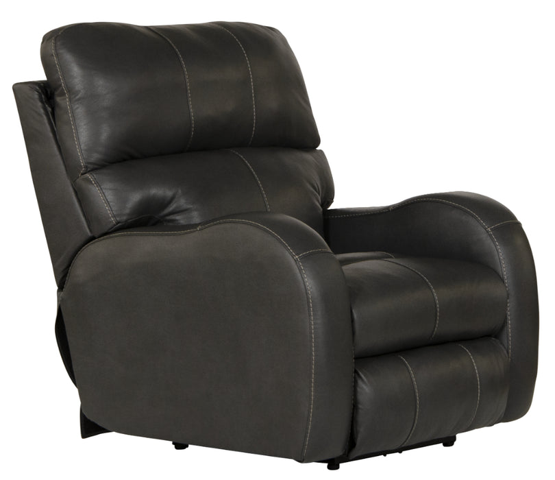 Catnapper - Angelo Power Headrest Power Lay Flat Recliner in Gunmetal - 64460-7-GUNMETAL - GreatFurnitureDeal