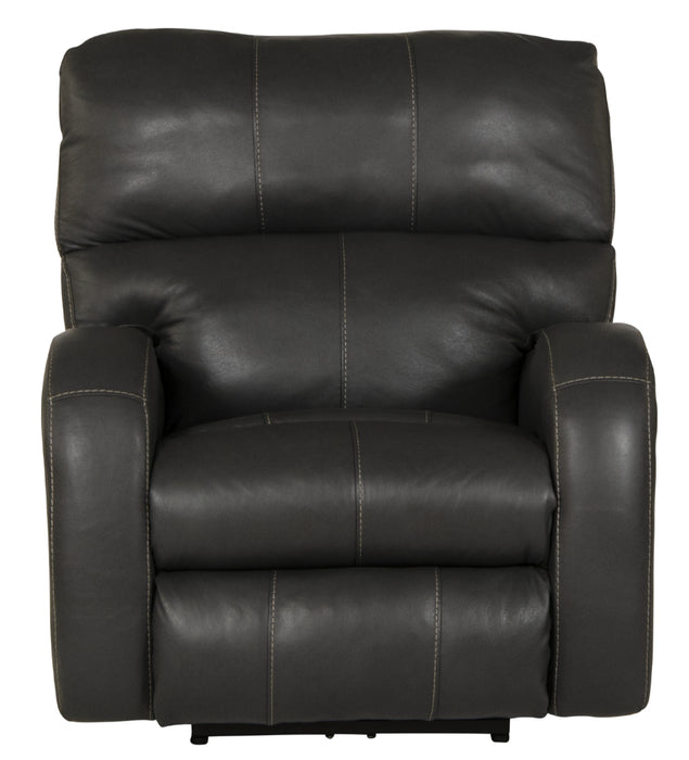 Catnapper - Angelo Power Headrest Power Lay Flat Recliner in Gunmetal - 64460-7-GUNMETAL - GreatFurnitureDeal
