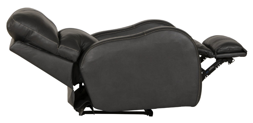 Catnapper - Angelo Power Headrest Power Lay Flat Recliner in Gunmetal - 64460-7-GUNMETAL - GreatFurnitureDeal