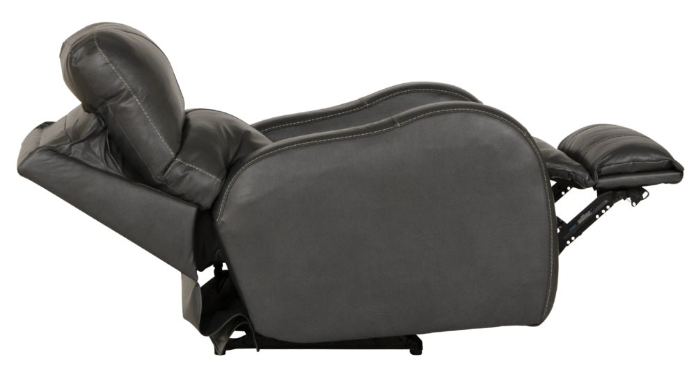 Catnapper - Angelo Power Headrest Power Lay Flat Recliner in Gunmetal - 64460-7-GUNMETAL - GreatFurnitureDeal
