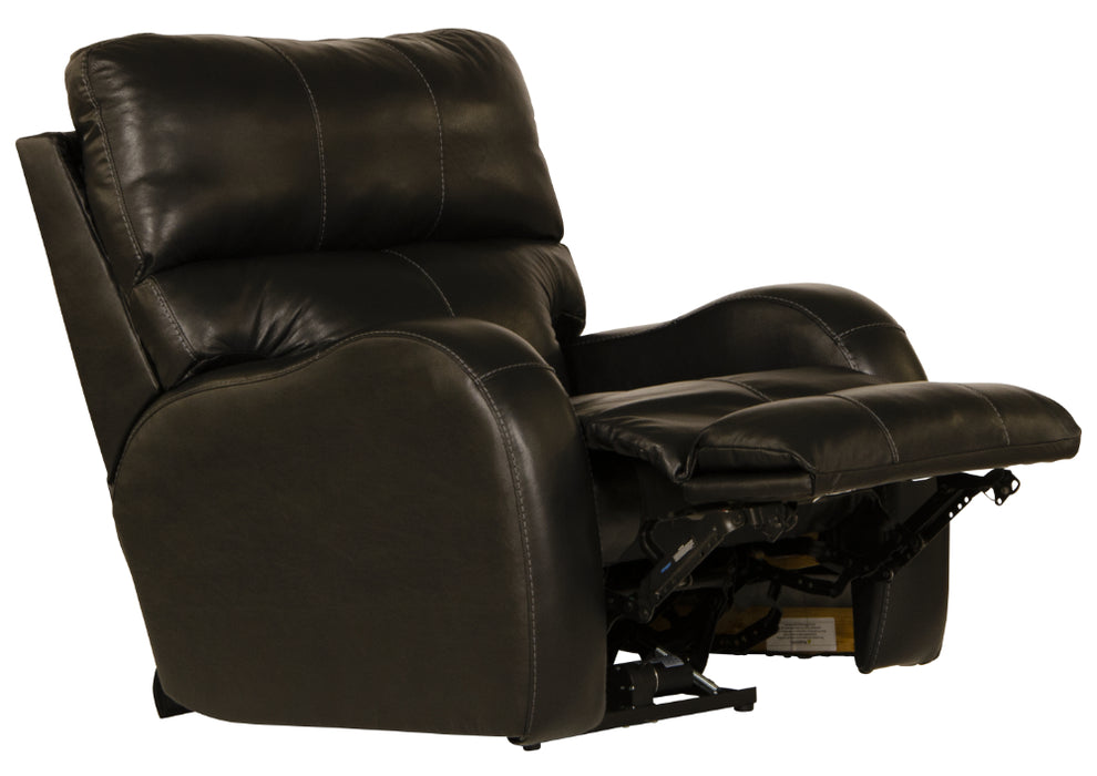 Catnapper - Angelo Power Headrest Power Lay Flat Recliner in Black - 64570-7-BLACK - GreatFurnitureDeal