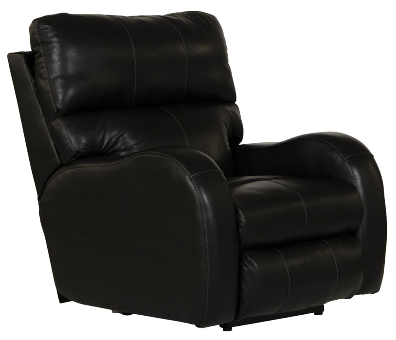 Catnapper - Angelo Power Headrest Power Lay Flat Recliner in Black - 64570-7-BLACK - GreatFurnitureDeal