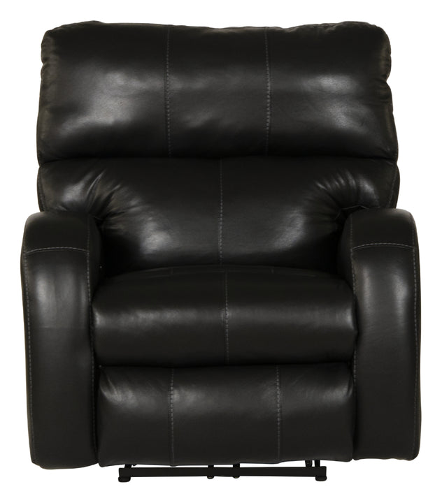 Catnapper - Angelo Power Headrest Power Lay Flat Recliner in Black - 64570-7-BLACK - GreatFurnitureDeal
