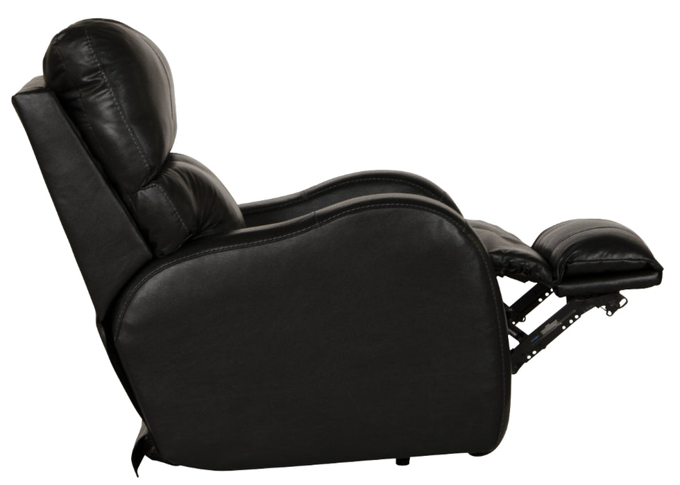 Catnapper - Angelo Power Headrest Power Lay Flat Recliner in Black - 64570-7-BLACK - GreatFurnitureDeal