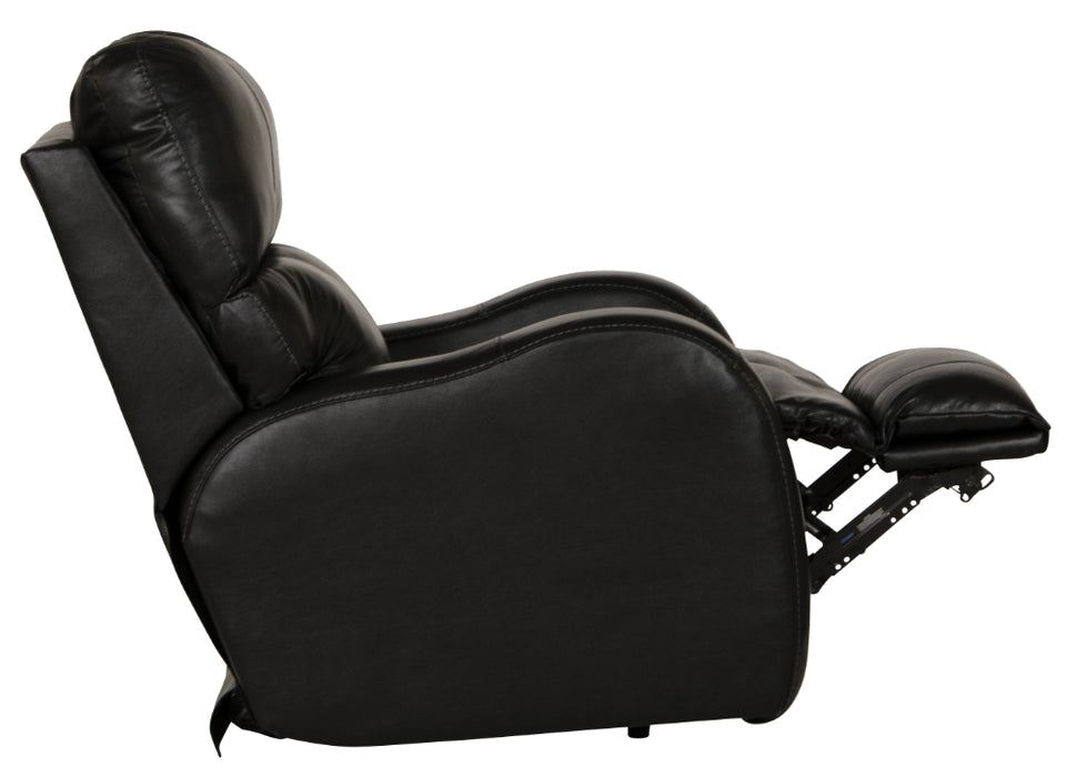 Catnapper - Angelo Power Headrest Power Lay Flat Recliner in Black - 64570-7-BLACK - GreatFurnitureDeal