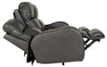 Catnapper - Angelo Power Headrest Power Lay Flat Reclining Sofa in Gunmetal - 64461-GUNMETAL - GreatFurnitureDeal