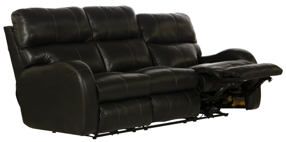 Catnapper - Angelo Power Headrest Power Lay Flat Reclining Sofa in Black - 64461-BLACK - GreatFurnitureDeal