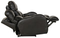 Catnapper - Angelo Power Headrest Power Lay Flat Reclining Sofa in Black - 64461-BLACK - GreatFurnitureDeal