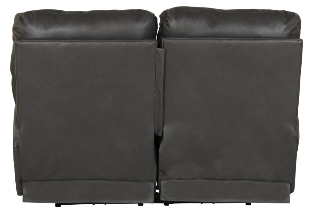 Catnapper - Angelo Power Headrest Power Lay Flat Reclining Loveseat in Gunmetal - 64572-GUNMETAL - GreatFurnitureDeal
