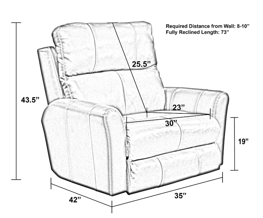 Catnapper - Fredda Power Headrest Power Lay Flat Recliner w/Zero Gravity in Anthracite - 64480-7-ANTHRACITE - GreatFurnitureDeal