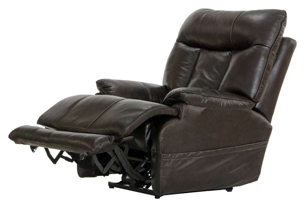 Catnapper - Naples Power Headrest Power Lay Flat Recliner w-Extended Ottoman in Chocolate - 4567-CHOCOLATE - GreatFurnitureDeal