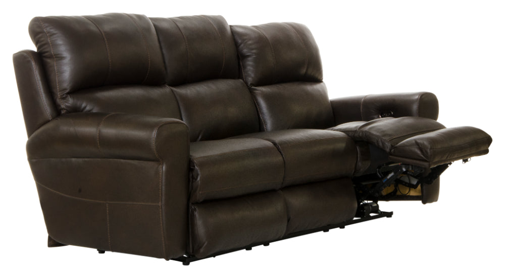 Catnapper - Torretta Power Lay Flat Reclining Sofa in Chocolate - 64571-CHOCOLATE - GreatFurnitureDeal