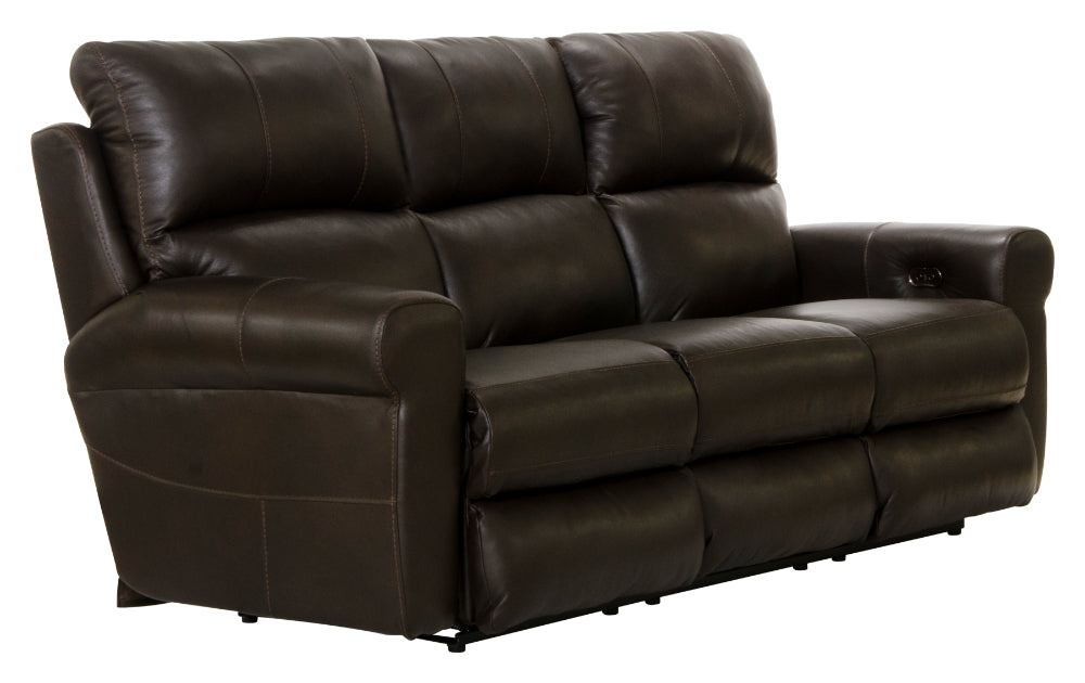 Catnapper - Torretta Power Lay Flat Reclining Sofa in Chocolate - 64571-CHOCOLATE - GreatFurnitureDeal