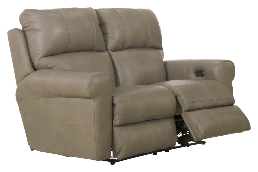 Catnapper - Torretta Power Lay Flat Reclining Loveseat in Putty - 64572-PUTTY - GreatFurnitureDeal