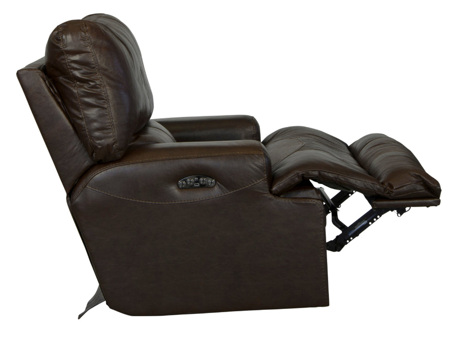 Catnapper - Wembley Power Headrest Power Lumbar Power Leather Recliner in Chocolate - 764580-7-CHOCOLATE-MTO - GreatFurnitureDeal