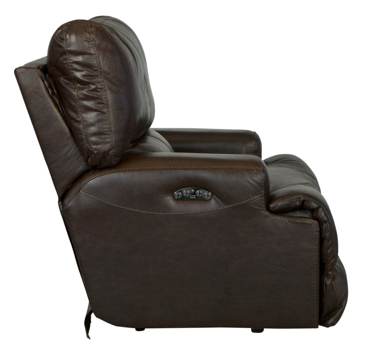 Catnapper - Wembley Power Headrest Power Lay Flat Recliner in Chocolate - 645807-CHO-P - GreatFurnitureDeal